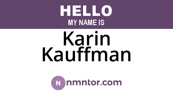 Karin Kauffman