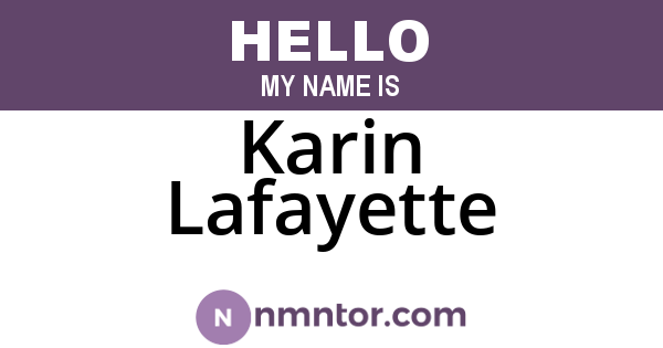 Karin Lafayette