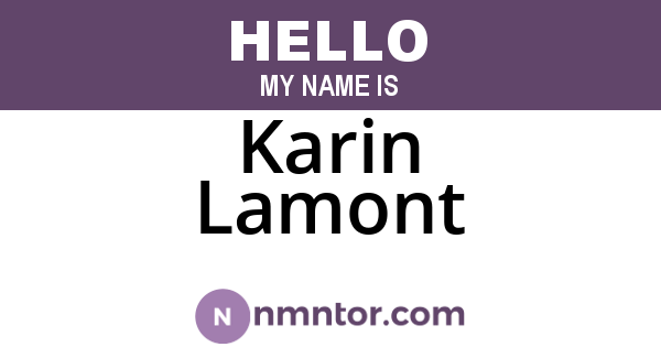 Karin Lamont