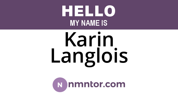 Karin Langlois