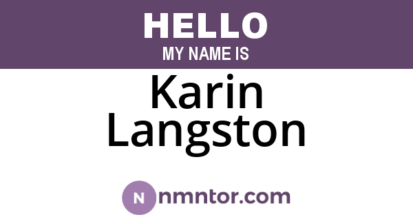 Karin Langston