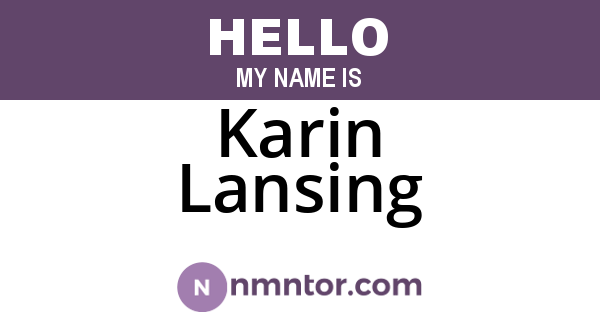 Karin Lansing