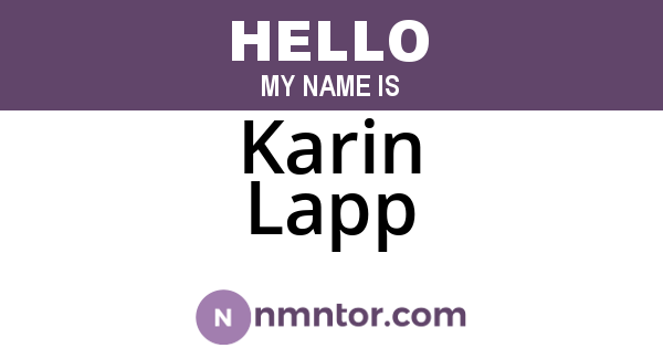 Karin Lapp