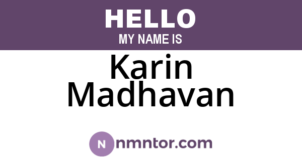 Karin Madhavan
