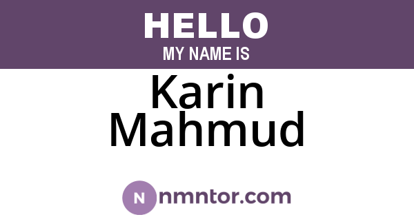 Karin Mahmud