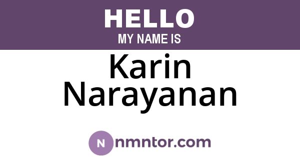 Karin Narayanan