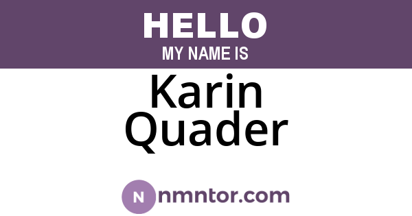 Karin Quader