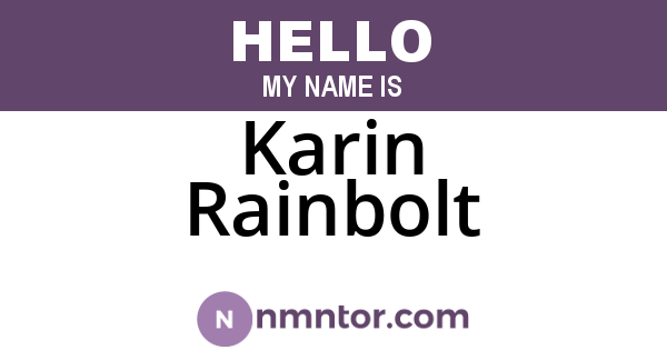 Karin Rainbolt