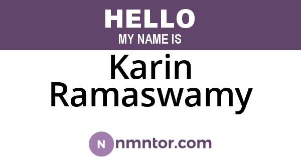 Karin Ramaswamy