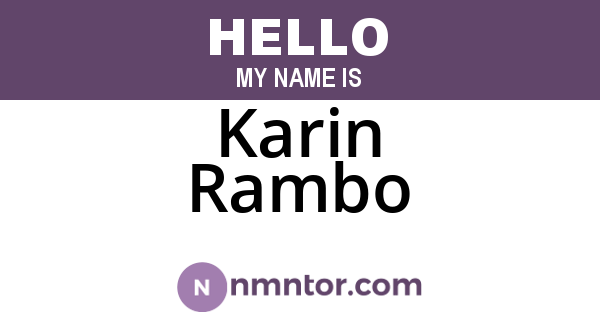 Karin Rambo