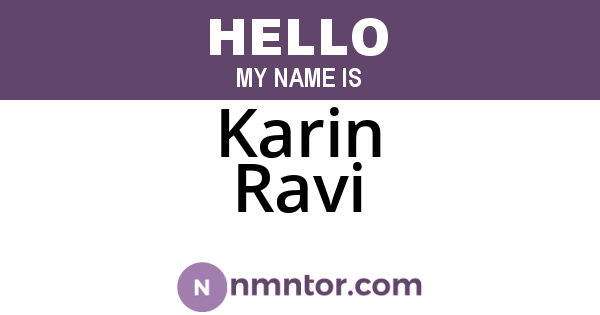 Karin Ravi