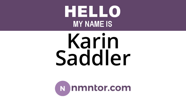 Karin Saddler