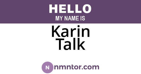 Karin Talk