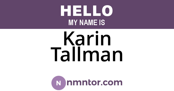Karin Tallman