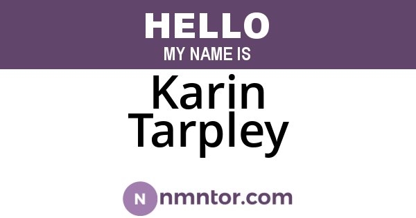 Karin Tarpley