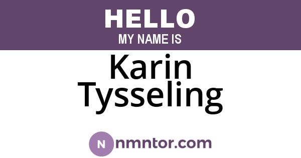Karin Tysseling