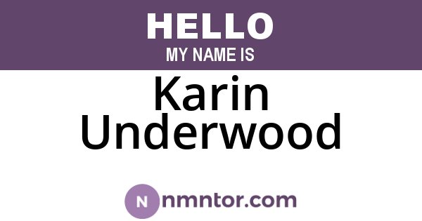 Karin Underwood