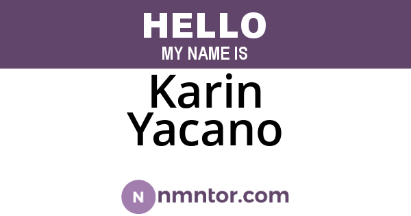 Karin Yacano