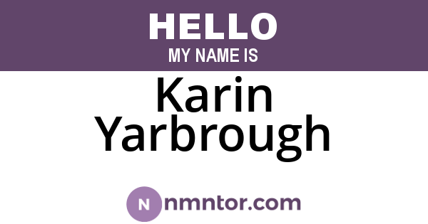 Karin Yarbrough