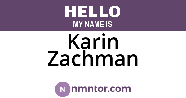Karin Zachman