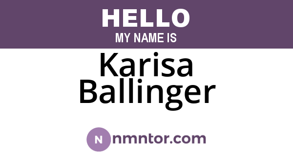 Karisa Ballinger