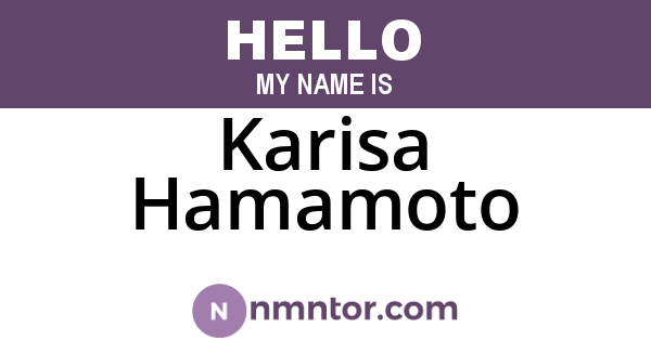 Karisa Hamamoto