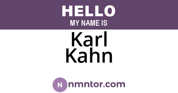 Karl Kahn