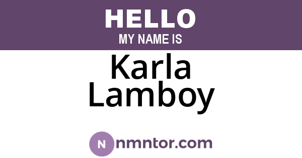 Karla Lamboy