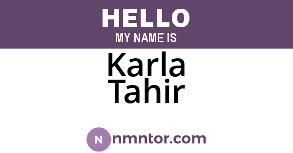 Karla Tahir