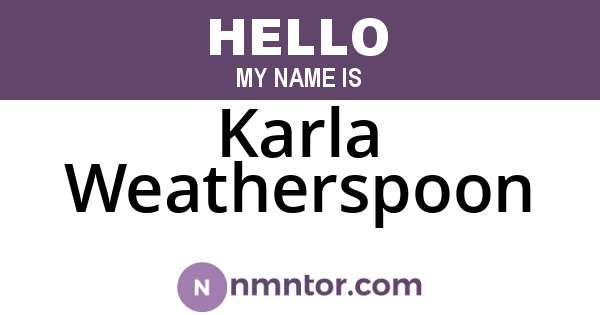 Karla Weatherspoon
