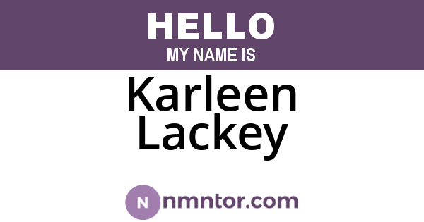 Karleen Lackey