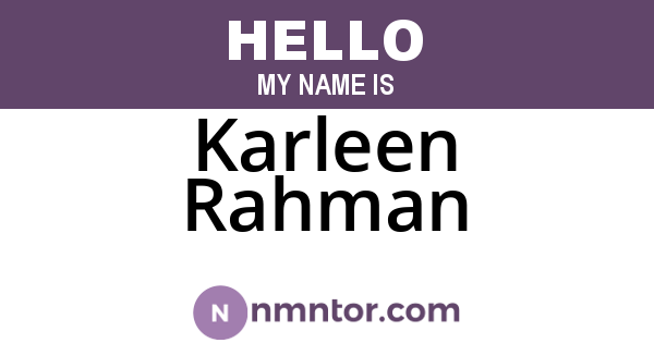 Karleen Rahman