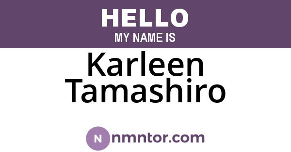 Karleen Tamashiro
