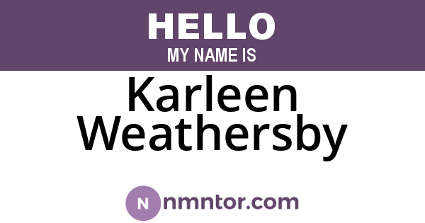 Karleen Weathersby