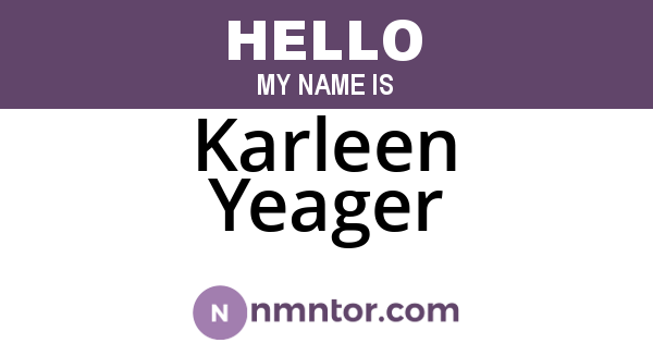 Karleen Yeager
