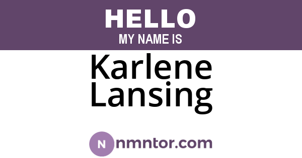 Karlene Lansing