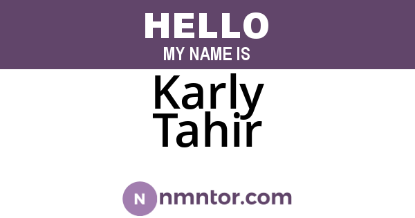 Karly Tahir