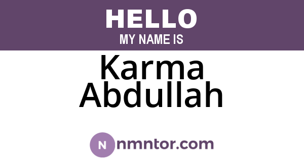Karma Abdullah