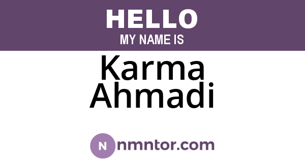 Karma Ahmadi