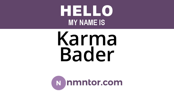 Karma Bader