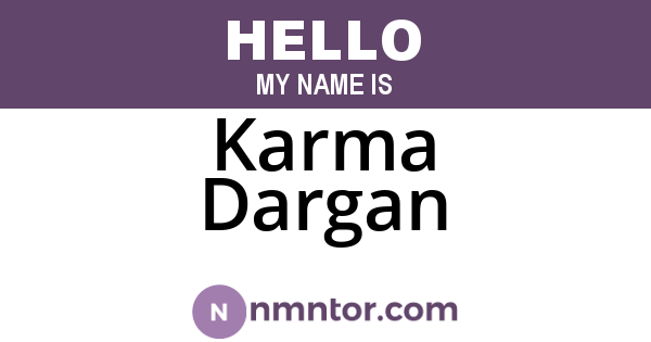 Karma Dargan