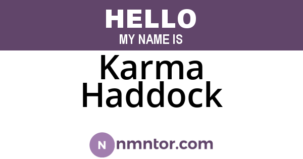 Karma Haddock
