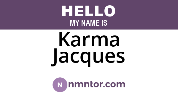 Karma Jacques