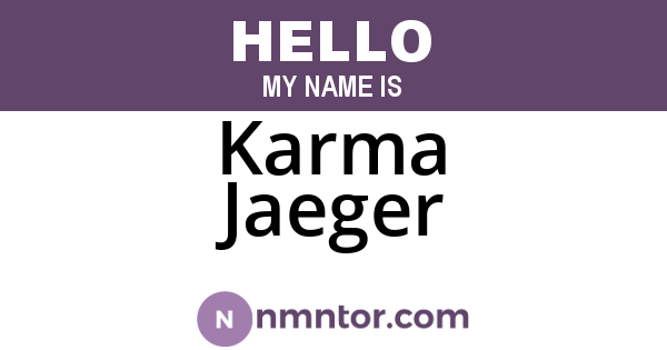 Karma Jaeger