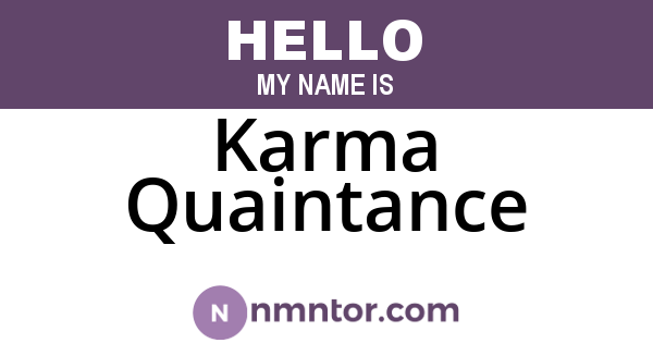 Karma Quaintance