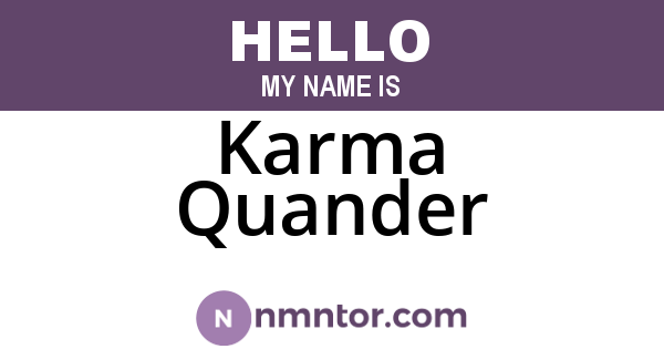 Karma Quander