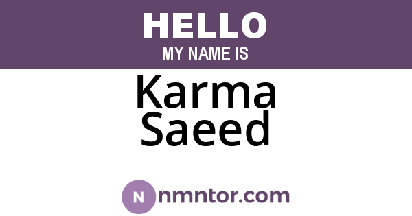 Karma Saeed
