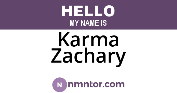 Karma Zachary