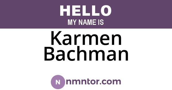 Karmen Bachman