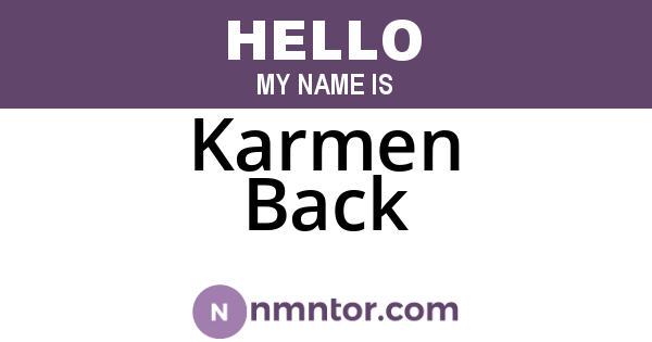 Karmen Back